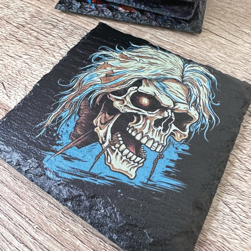 Skull Slate Coasters - Skull Set of 4 #2