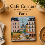 Café Corners Slate Coasters