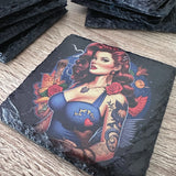Gothic Tattoo Slate Coasters - Set of 4 #1