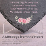 Mother's Day Slate Heart Display Piece - Personalised Artwork - 25cm