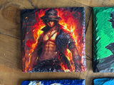 One Piece Slate Coasters - Portgas D. Ace