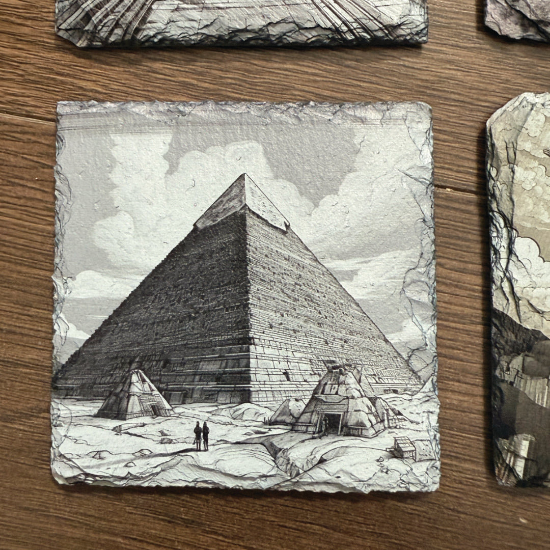 Wonders of the World Single Slate Coaster - Egyptian Pyramid