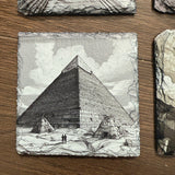 Wonders of the World Single Slate Coaster - Egyptian Pyramid
