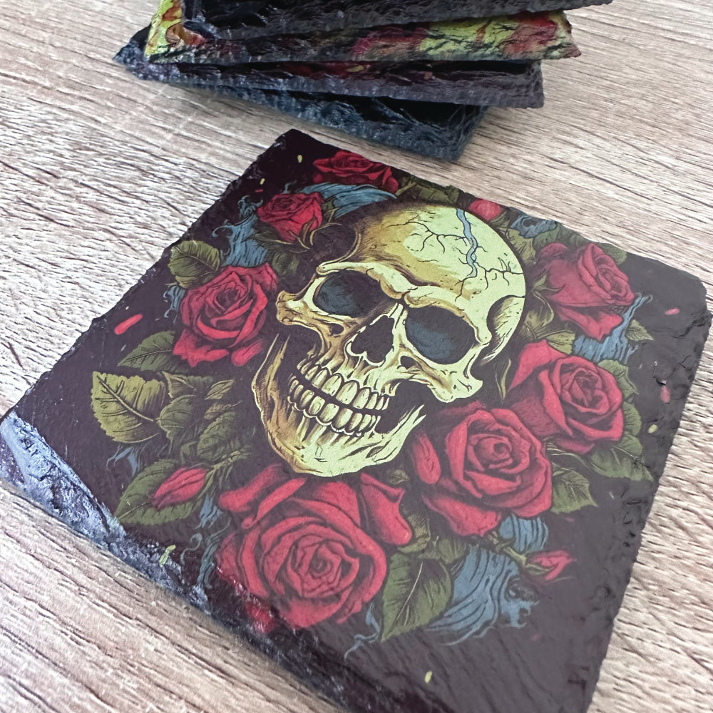 Skull Slate Coasters - Skull Set of 4 #1