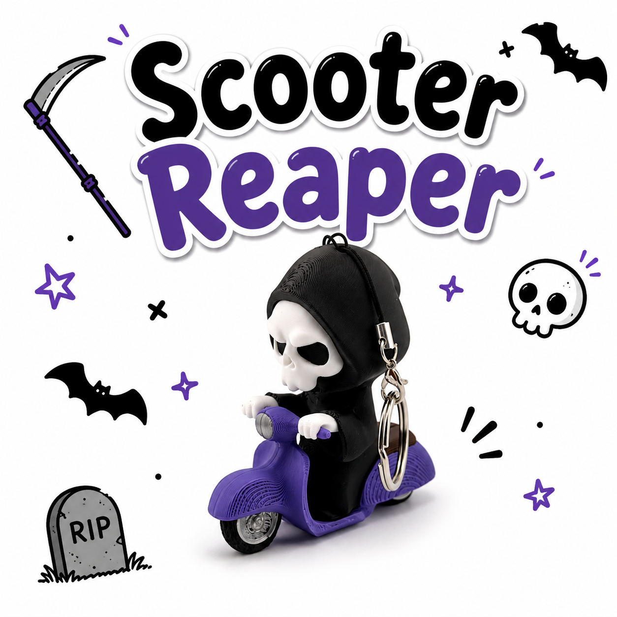 Grim Reaper Gaming Mini Halloween Keychain/Bagcharm