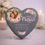 Mother's Day Slate Heart Display Piece - Personalised Artwork - 25cm