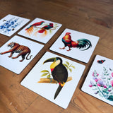 Flora and Fauna Wooden Coasters
