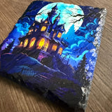Halloween Slate Coasters - Haunted Mansion