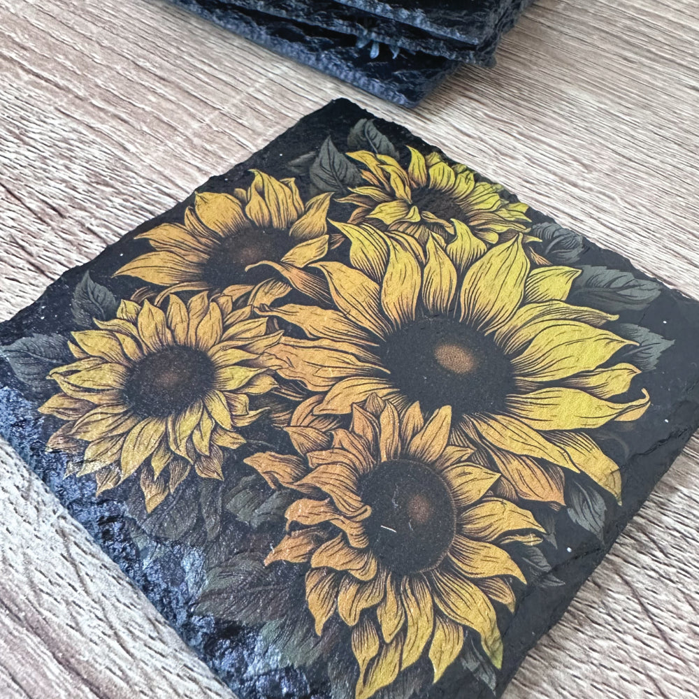Flowers Slate Coasters - Floral Set of 4 #1