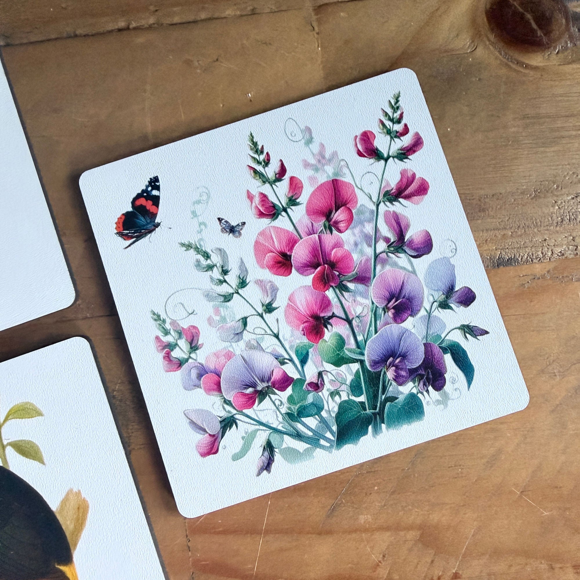 Flora and Fauna Wooden Coasters