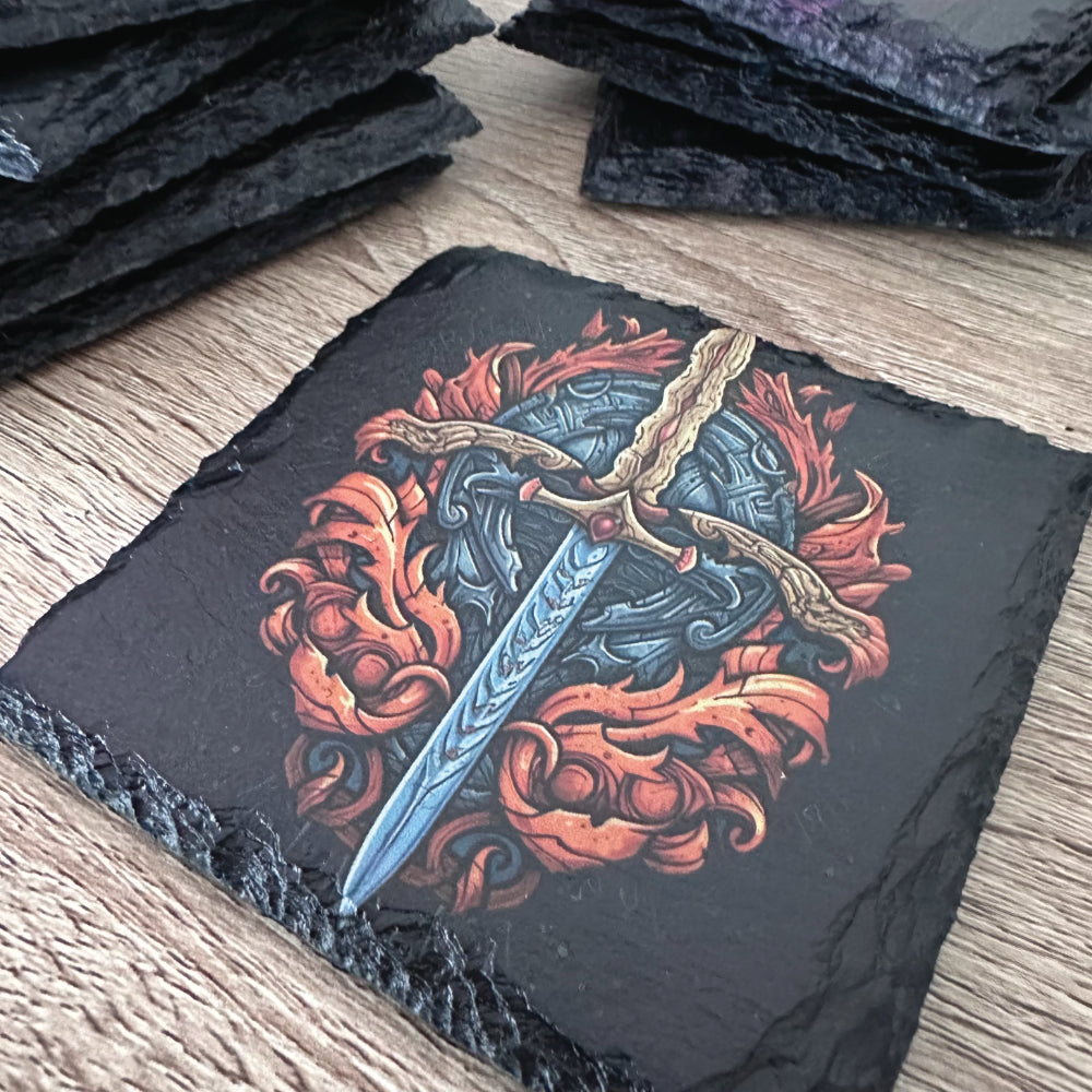 Gothic Tattoo Slate Coasters - Set of 4 #2