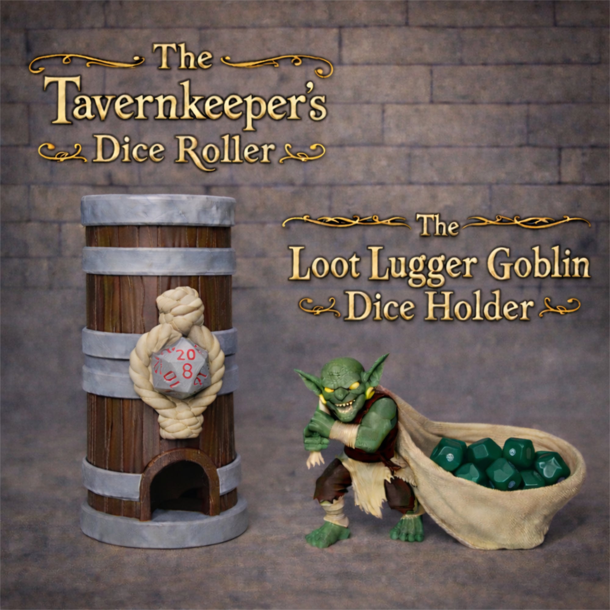 The Tavernkeeper's Dice Roller & Loot Lugger Goblin Dice Holder