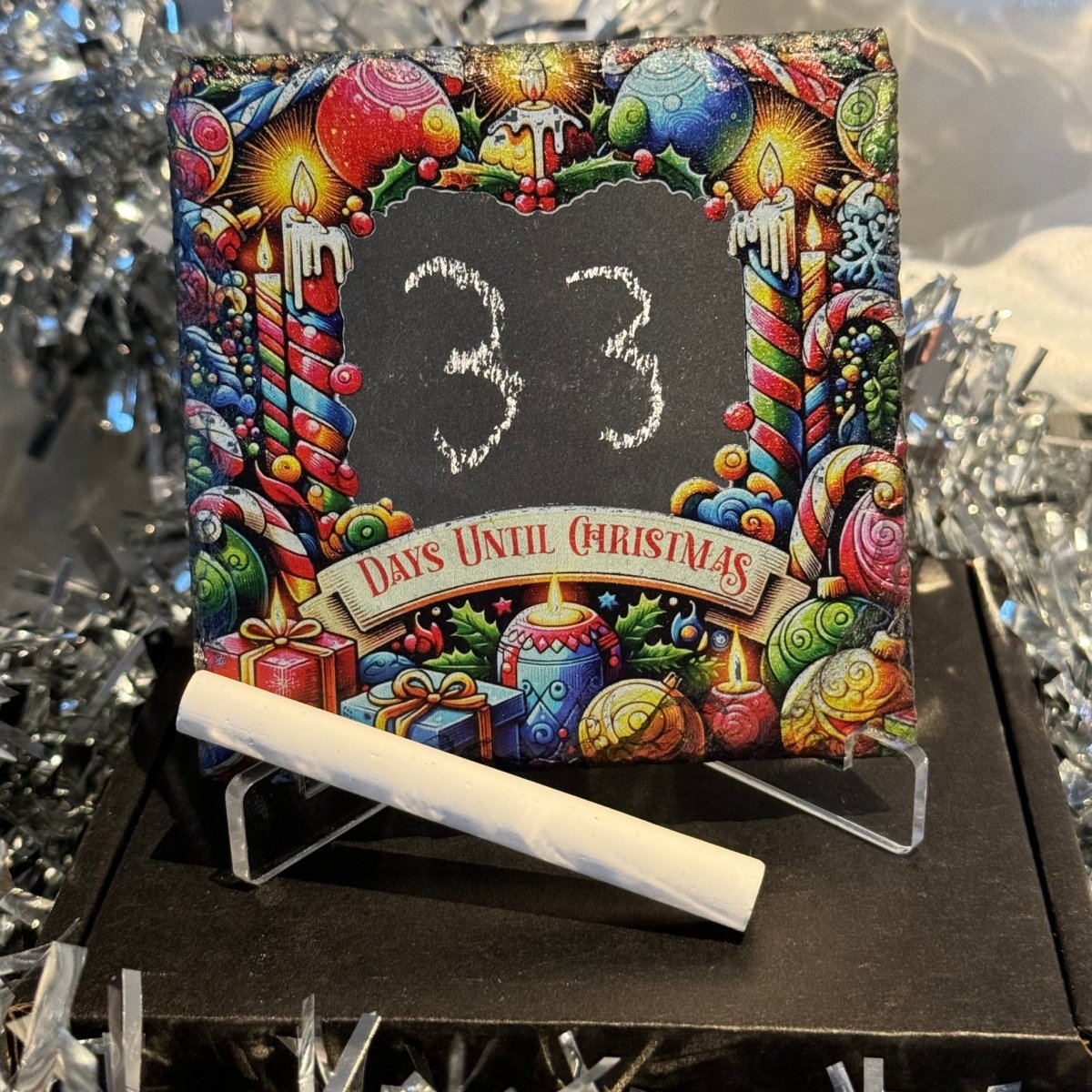Christmas Countdown Slate Tile - Christmas Candles - GameOn.games