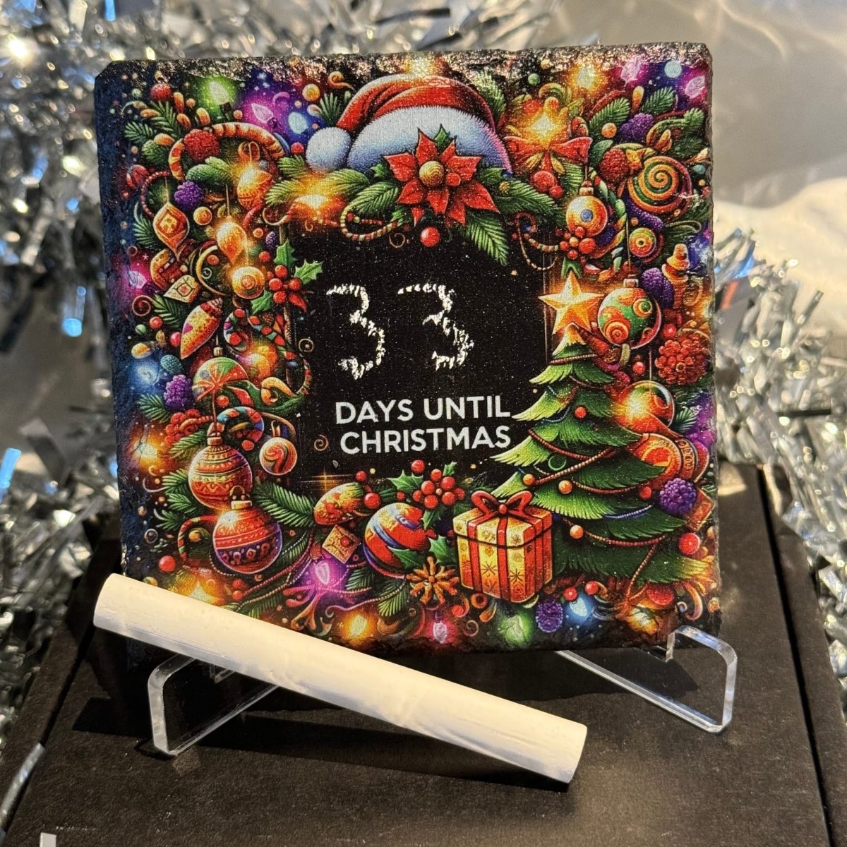 Christmas Countdown Slate Tile - Santas Grotto - GameOn.games