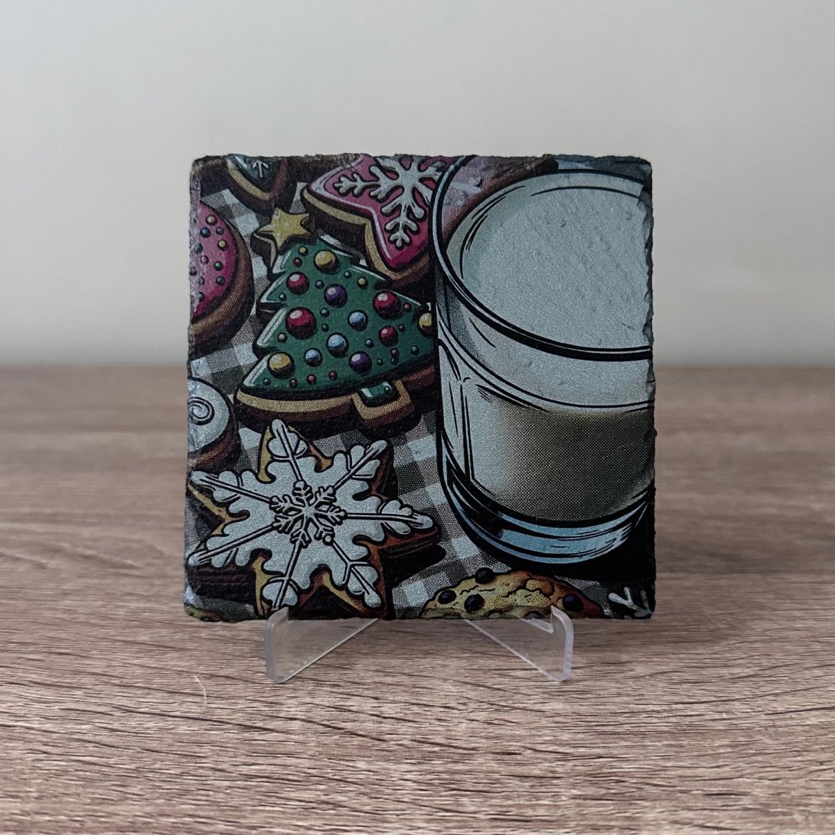 Christmas Slate Coasters - Milk and Cookies - GameOn.games