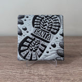Christmas Slate Coasters - Santas Footprint - GameOn.games