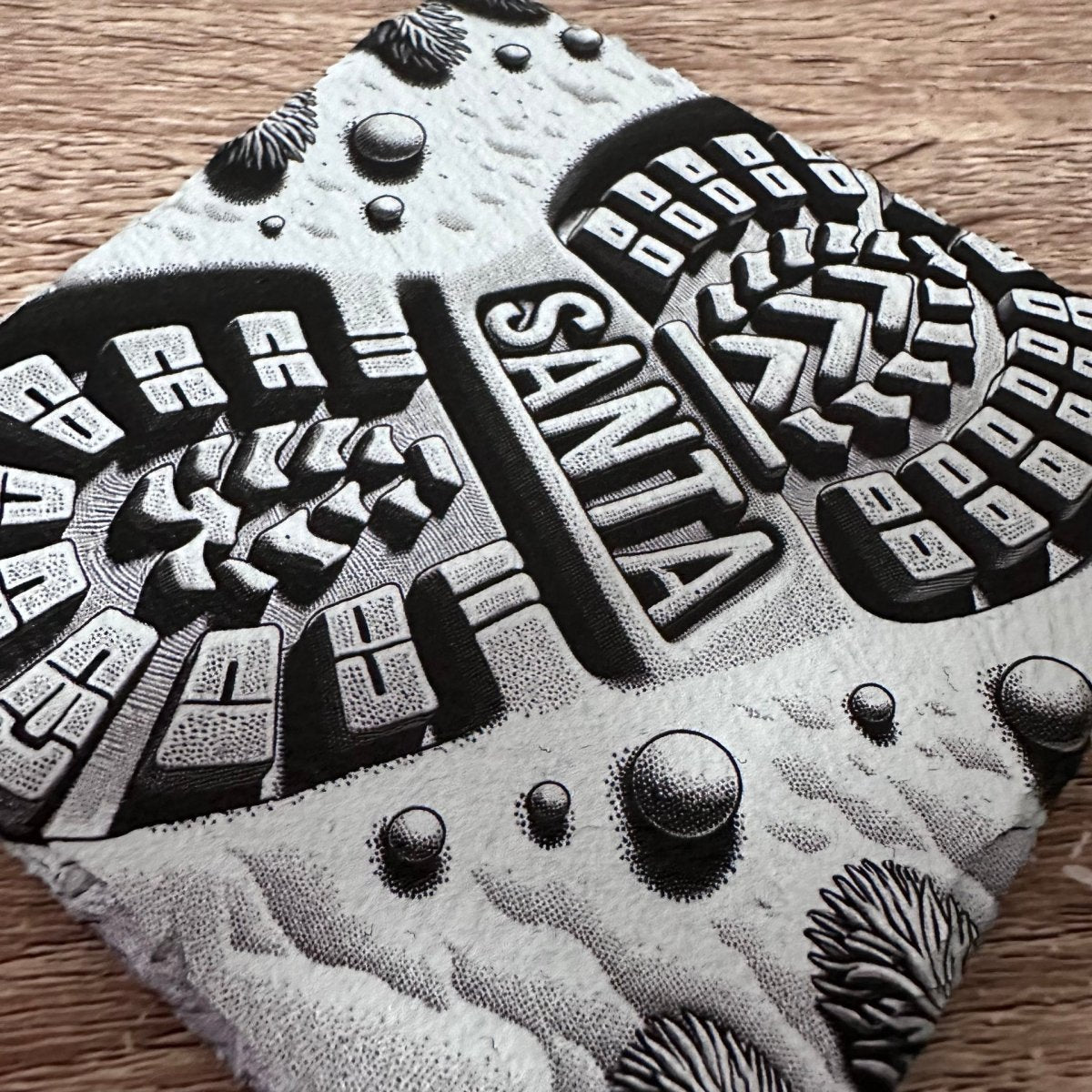 Christmas Slate Coasters - Santas Footprint - GameOn.games
