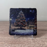 Christmas Slate Coasters - Town Square Christmas Tree - GameOn.games