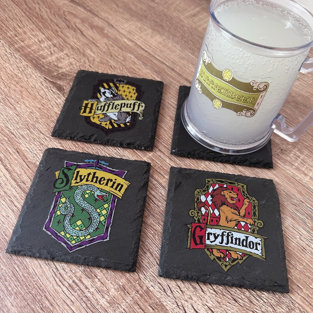 Hogwarts House Crest Slate Coasters - Hufflepuff - GameOn.games