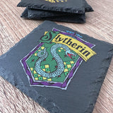 Hogwarts House Crest Slate Coasters - Slytherin - GameOn.games