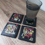Retro Japanese Food Slate Coasters - Set of 4