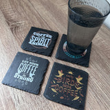 Coffee Time Slate Coasters - Set of 4