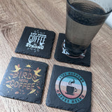 Coffee Time Slate Coasters - Set of 4