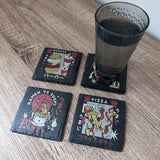 Retro Japanese Food Slate Coasters - Set of 4