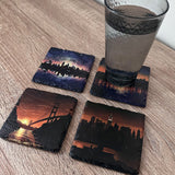 Worldwide City Slate Coasters - Set of 4