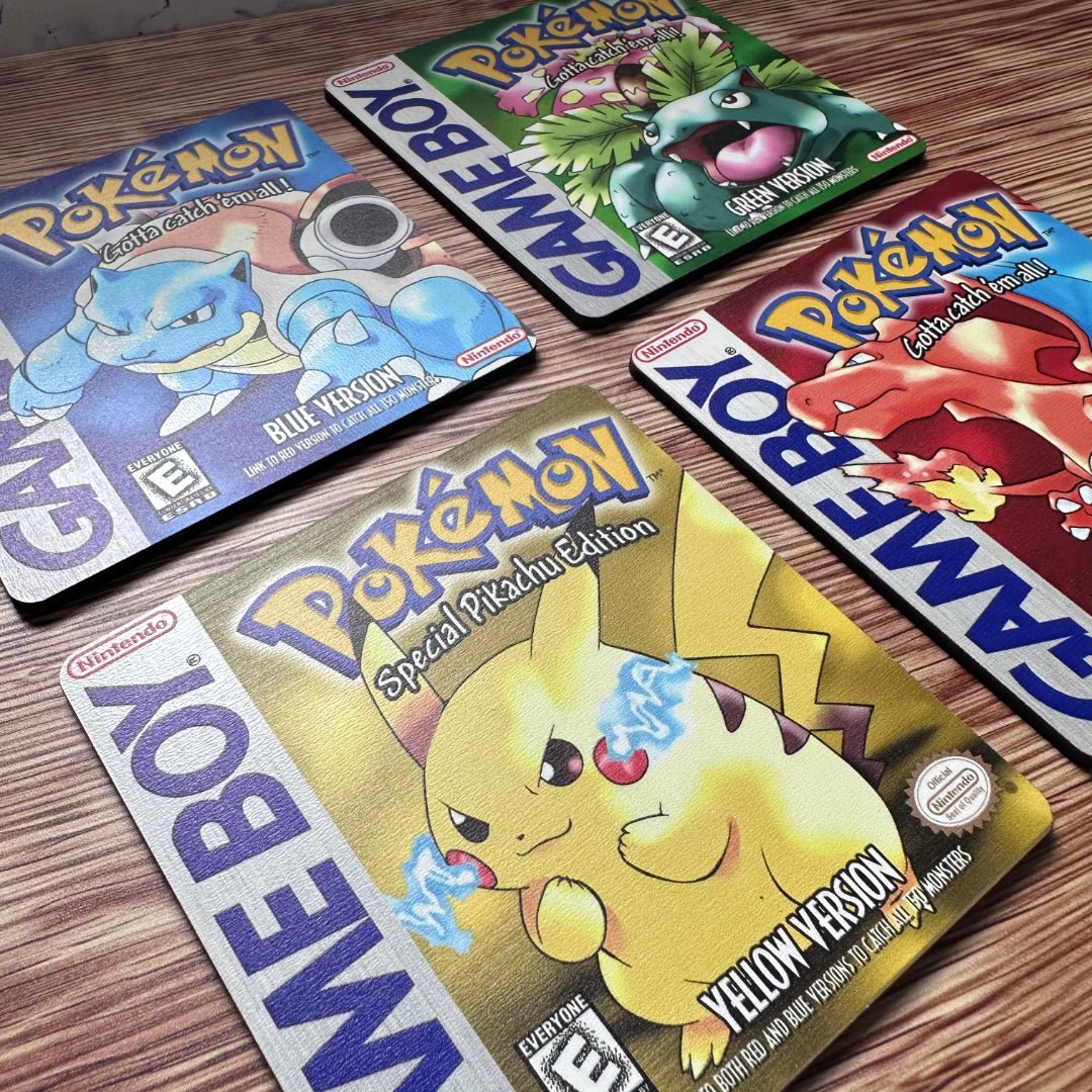 Pokémon Gameboy Cover Wooden Coasters - GameOn.games