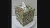 Tissue Box Cover Handmade - William Morris Strawberry Thief, green, gold, birds, floral, gift