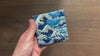 Abstract Slate Coasters - Blue Waves