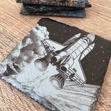 Space Slate Coasters - Space Shuttle - GameOn.games