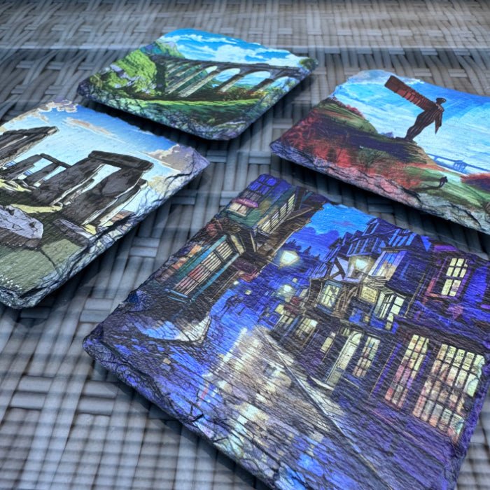 UK Landmarks Slate Coasters - York Shambles - GameOn.games